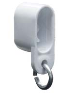 C Track End Stops with Metal Ring White